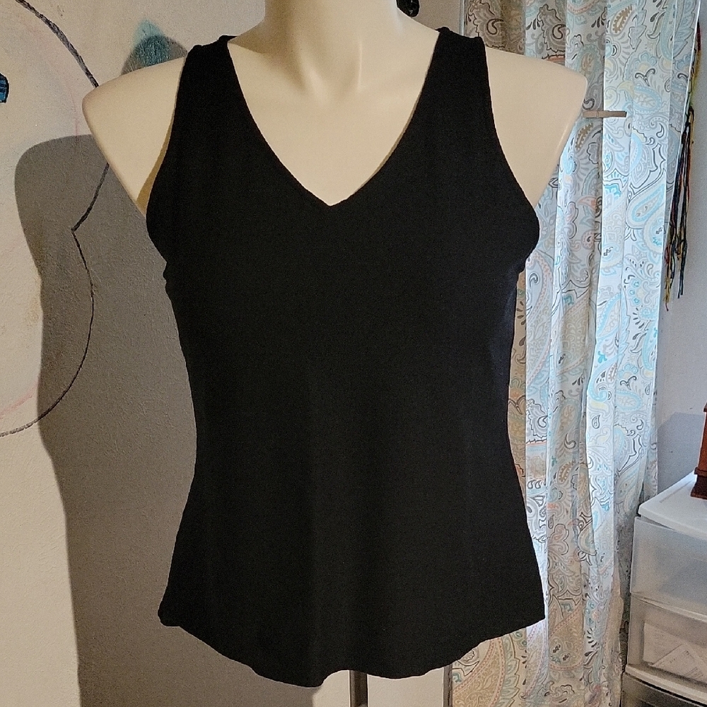 Black Sleeveless ELLINE Fisher Silk Jersy Women's Top